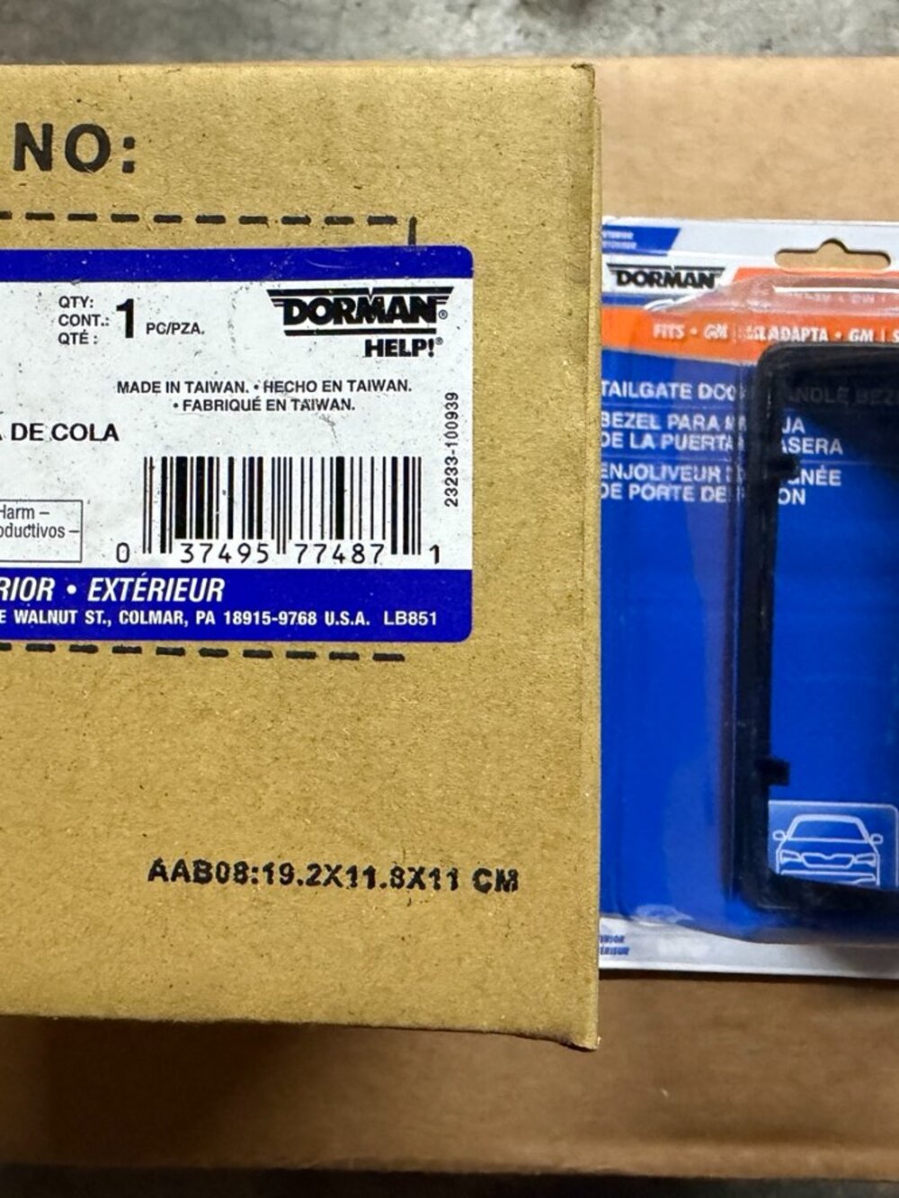 Dorman 77487 Tailgate Handle + 76108 Bezel Chevy S10 GMC Sonoma